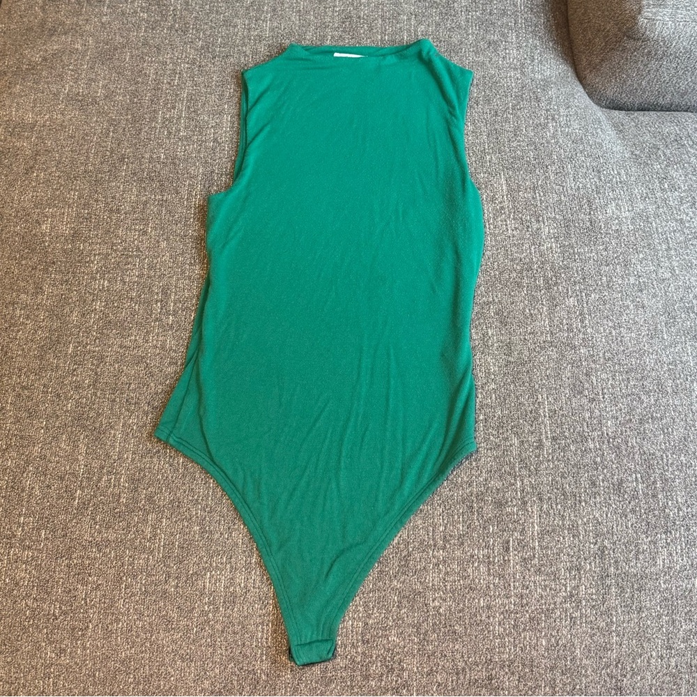 Live in the Moment High Neck Green Bodysuit